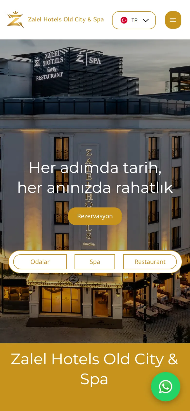 Zalel Hotel Old City & Spa sitesinin telefondaki görünümü